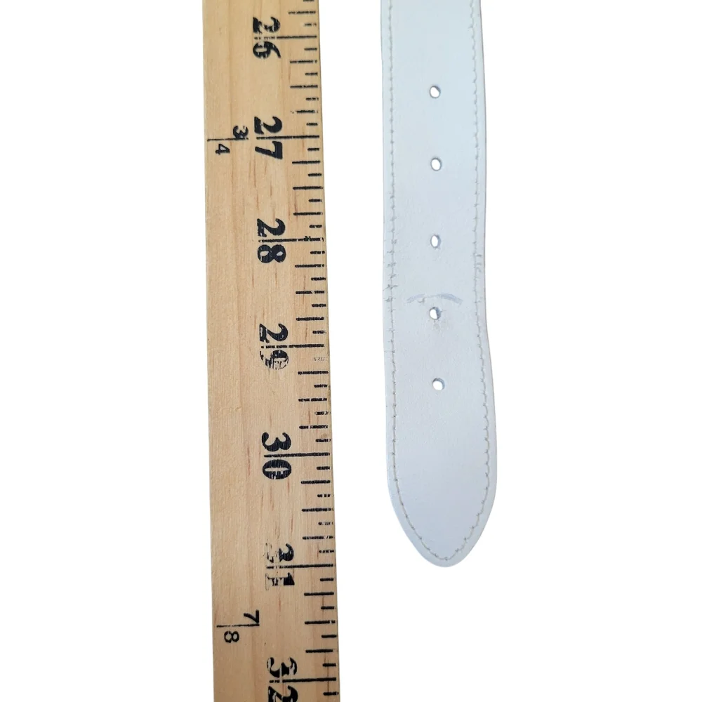 Vingage White Leather Gold‎ Link Belt